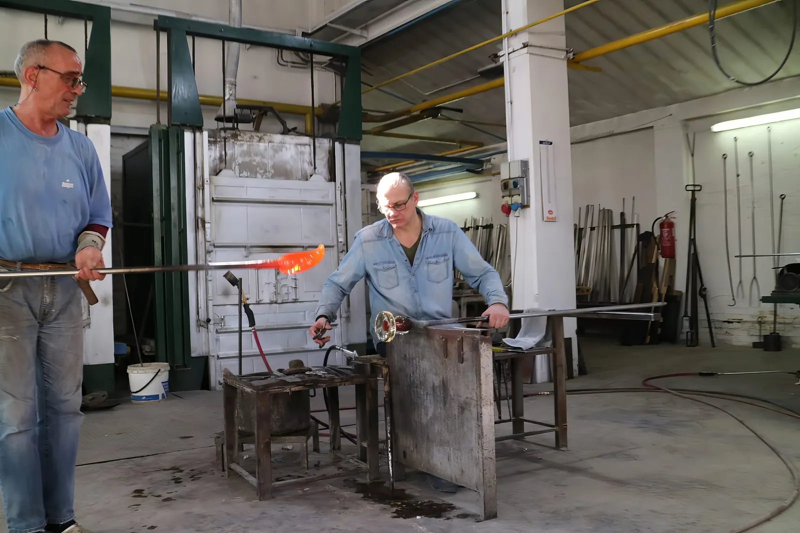 El taller de Ars Murano durante el trabajo del vidrio