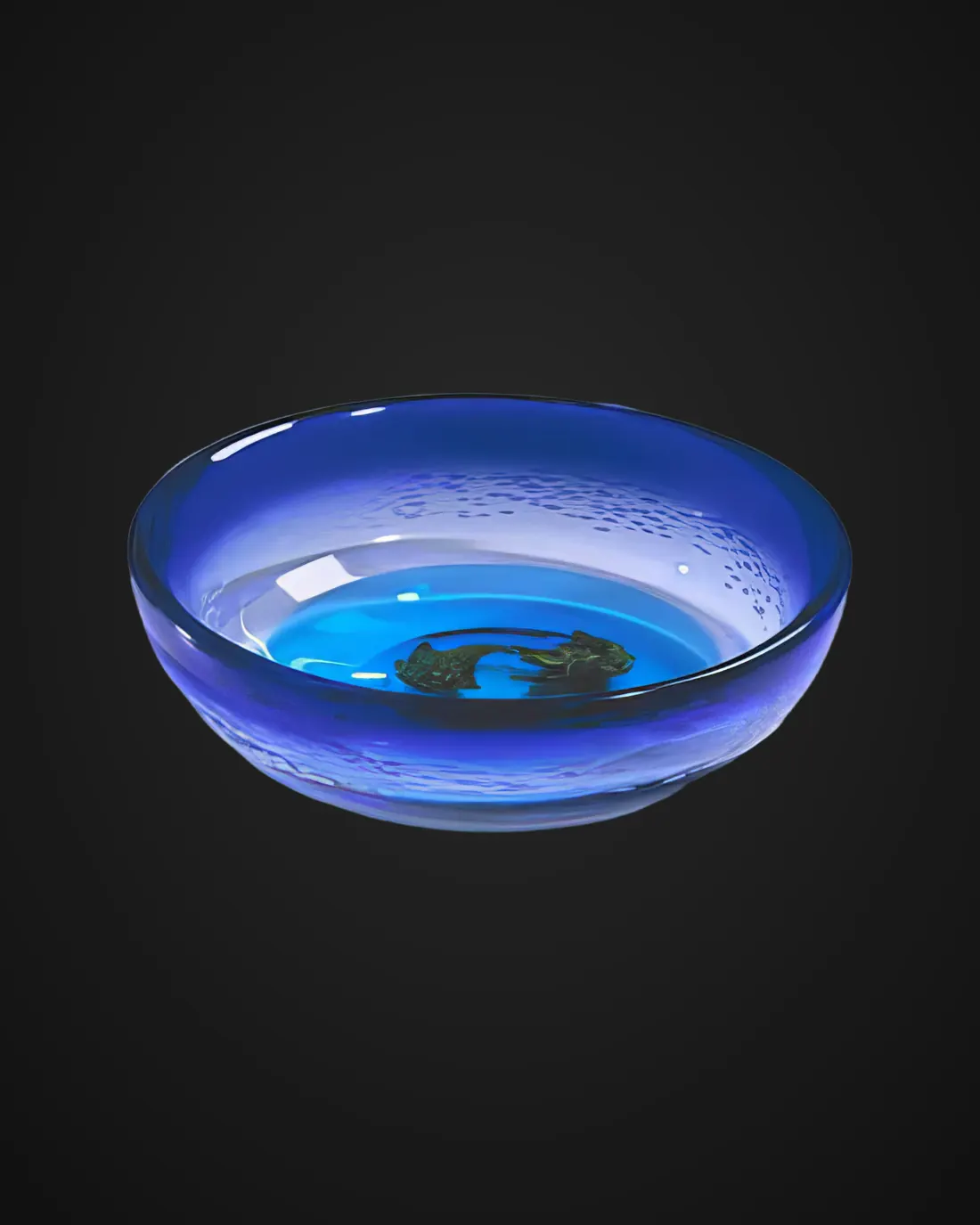 Blue glass bowl by Vania Galli
